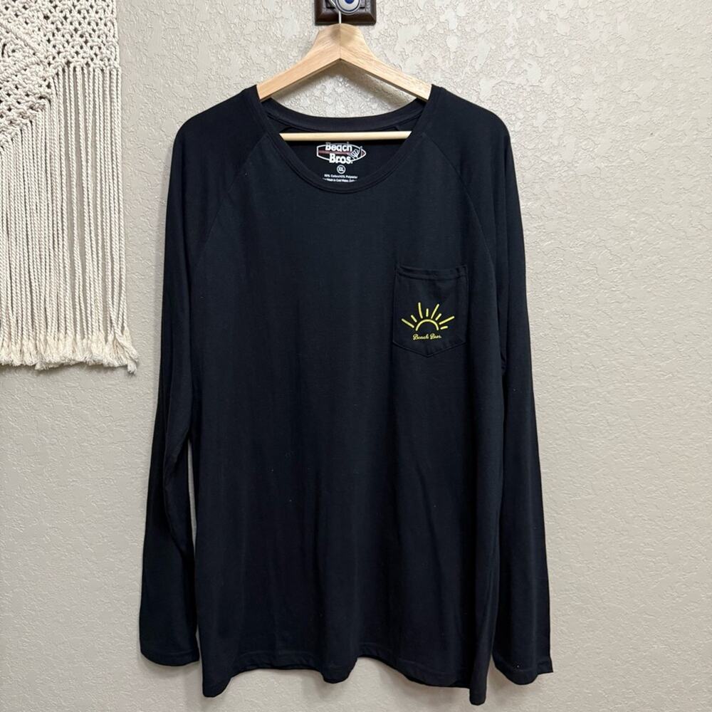 NWT BEACH BROS Long Sleeve men sz XXL tee shirt black